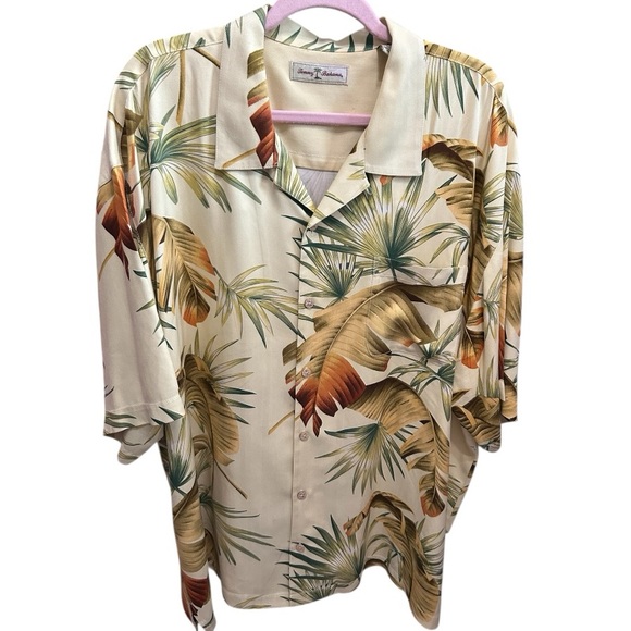 Tommy Bahama Other - Tommy Bahama Yellow and Green Leaf Print Silk Shirt